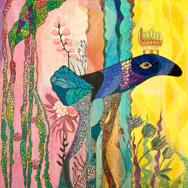 Peinture intitulée "Gaze of the King" par Lia Kohen, Œuvre d'art originale, Acrylique Monté sur Châssis en bois
