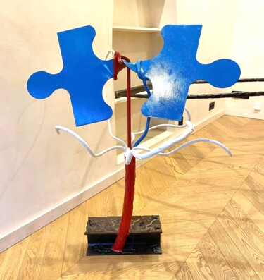 제목이 "Pièce manquante"인 조형물 Fabien Caffino로, 원작, 금속