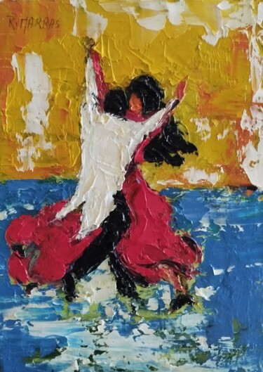 Pittura intitolato "FLAMENCO..(III)" da Raphael Marras, Opera d'arte originale, Olio Montato su Telaio per barella in legno