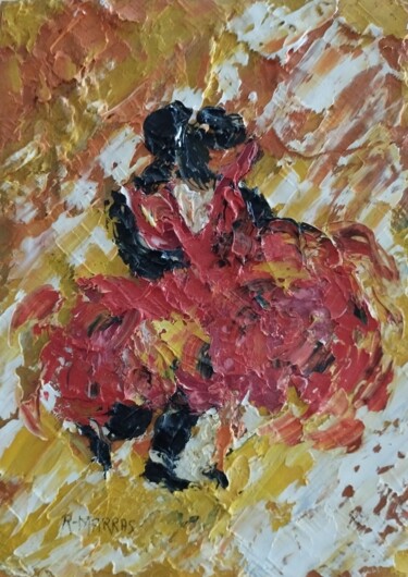 绘画 标题为“FLAMENCO..(IV)” 由Raphael Marras, 原创艺术品, 油 安装在木质担架架上