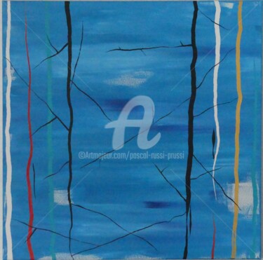 绘画 标题为“21,A la croisée des…” 由Pascal Russi (PRussi), 原创艺术品, 丙烯 安装在木质担架架上