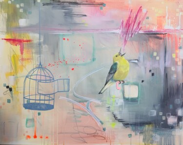 Uncaged "Uncaged" başlıklı Tablo Kerstin Vogel tarafından, Orijinal sanat, Akrilik Ahşap Sedye çerçevesi üzerine monte edilmiş