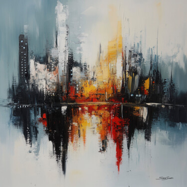 City of Lights and Colors "City of Lights and…" başlıklı Dijital Sanat Sara Swati tarafından, Orijinal sanat, AI tarafından oluşturulan görüntü Ahşap…