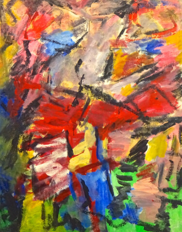 绘画 标题为“Composition 7249” 由Engelina Zandstra, 原创艺术品, 丙烯 安装在木质担架架上