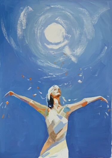 Embracing the Light. Pittura intitolato "Embracing the Light." da Vita Schagen, Opera d'arte originale, Olio Montato su Telaio per barella in leg…