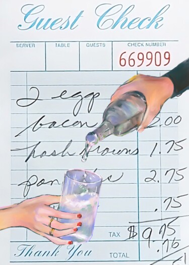 数字艺术 标题为“Beverage Break: A G…” 由春宇 关, 原创艺术品, AI生成的图像 安装在纸板上