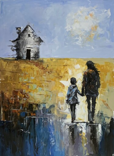 New Beginning Pittura intitolato "New Beginning" da Vita Schagen, Opera d'arte originale, Olio Montato su Telaio per barella in legno