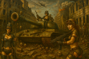 Planet Zombie Pittura intitolato "Planet Zombie" da Spencer Derry, Opera d'arte originale, Immagine generata dall'IA