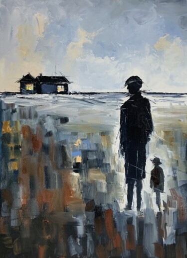 Distant Hope 제목이 "Distant Hope"인 미술작품 Vita Schagen로, 원작, 기름 나무 들것 프레임에 장착됨