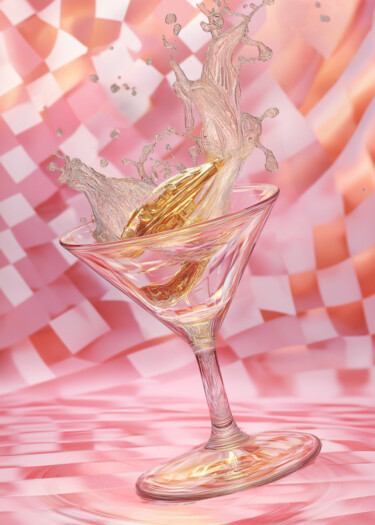 数字艺术 标题为“Elegant Splash in M…” 由春宇 关, 原创艺术品, AI生成的图像 安装在纸板上