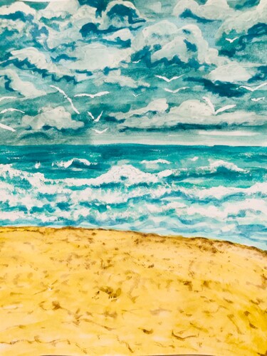 제목이 "Sea Memory in Turqu…"인 미술작품 Violeta Allaberdieva로, 원작, 수채화