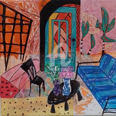 Pittura intitolato "Indoors Outdoors" da Jan O'Sullivan, Opera d'arte originale, Acrilico Montato su Telaio per barella in l…