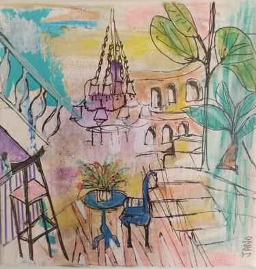 "Holiday Flashback" başlıklı Tablo Jan O'Sullivan tarafından, Orijinal sanat, Akrilik Ahşap Sedye çerçevesi üzerine monte ed…