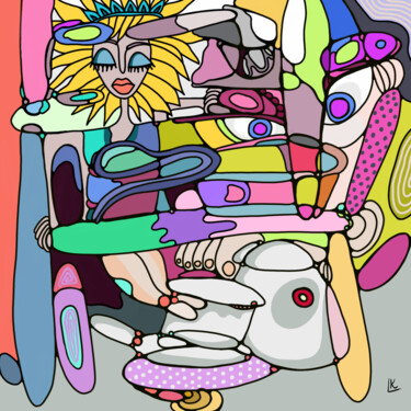 Peinture intitulée "Alice in Wonderland" par Lia Kohen, Œuvre d'art originale, Peinture numérique