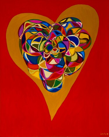 Painting titled "Kaleidoscope" by Sophie Ong, Original Artwork, Acrylic Mounted on Wood Panel