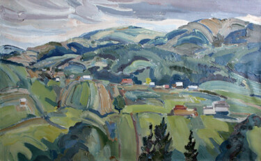 "Malachite Mountains" başlıklı Tablo Leonid Pavlenko tarafından, Orijinal sanat, Petrol Ahşap Sedye çerçevesi üzerine monte…