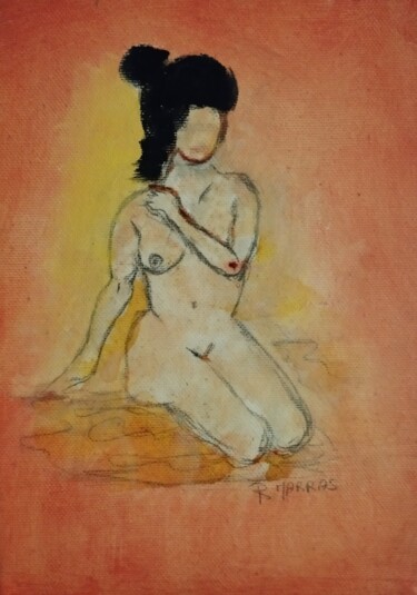 绘画 标题为“NU DE FEMME ..(IV)” 由Raphael Marras, 原创艺术品, 油 安装在纸板上