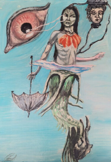 Part II (Becoming Her) Schilderij getiteld "Part II (Becoming H…" door Remooz Hassan, Origineel Kunstwerk, Gouache