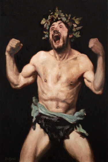 Schilderij getiteld "Bacchus exultant" door Nicolas Duffaud, Origineel Kunstwerk, Olie