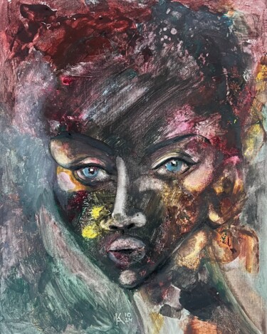 Autumn night Schilderij getiteld "Autumn night" door Katerina Anchugova, Origineel Kunstwerk, Acryl