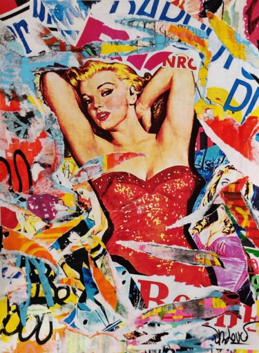 绘画 标题为“Marilyn decollage” 由Dr. Love, 原创艺术品, 丙烯