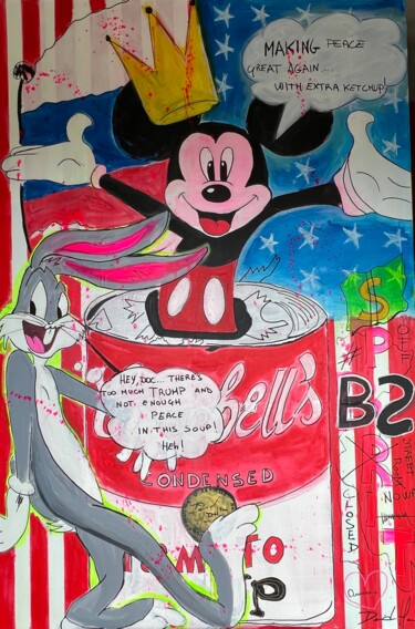 Mickey and Bunny American "Mickey and Bunny Am…" başlıklı Tablo David Harianna tarafından, Orijinal sanat, Akrilik Ahşap Sedye çerçevesi üzerine monte…