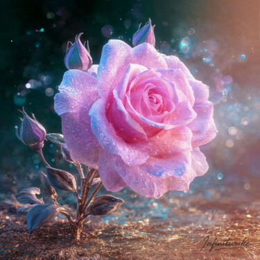 数字艺术 标题为“Celestial Rose” 由Infinitwake, 原创艺术品, 2D数字工作 安装在artwork_cat.上