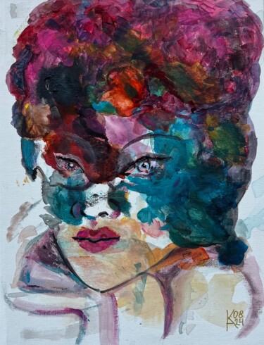 Madonna Schilderij getiteld "Madonna" door Katerina Anchugova, Origineel Kunstwerk, Acryl