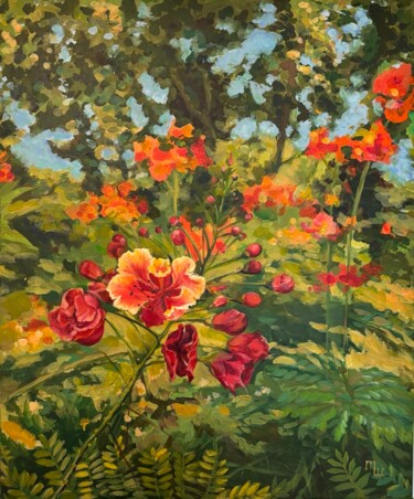 Malarstwo zatytułowany „Blazing Garden” autorstwa Tatiana Shakh, Oryginalna praca, Akryl