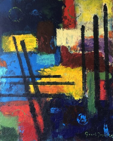 Peinture intitulée "'Breaking light'" par Geert Jager, Œuvre d'art originale, Acrylique Monté sur Châssis en bois