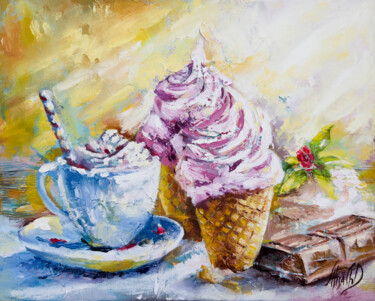 "Sweet Delight" Pittura intitolato ""Sweet Delight"" da Alisa Cherkun Drukman, Opera d'arte originale, Olio Montato su Telaio per barella in…