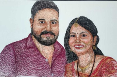 Custom Handmade String Art Portrait "Custom Handmade Str…" başlıklı Tekstil Sanatı Mr.Thermocraft tarafından, Orijinal sanat, İplik Sanatı artwork_cat. üzerine…