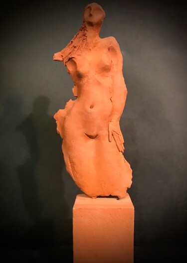 Schilderij getiteld "N°1663" door Saulterre, Origineel Kunstwerk, Terra cotta