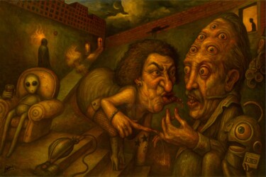 "Drooling and Raving" başlıklı Tablo Spencer Derry tarafından, Orijinal sanat, AI tarafından oluşturulan görüntü