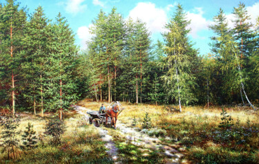 Forest Road Картина под названием "Forest Road" - Serhii Kapran, Подлинное произведение искусства, Масло