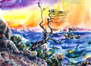 绘画 标题为“un soir d"été” 由Roger Boubenec, 原创艺术品, 水彩