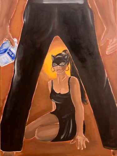 Pintura intitulada "Между ног" por Angelina Masson, Obras de arte originais, Acrílico Montado em Armação em madeira