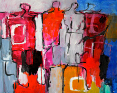 Painting titled "Composition 2991" by Engelina Zandstra, Original Artwork, Acrylic
