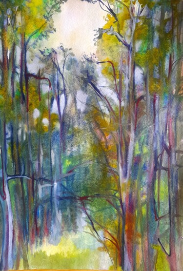 绘画 标题为“In the wood” 由Alexey Zhucovsky, 原创艺术品, 水彩