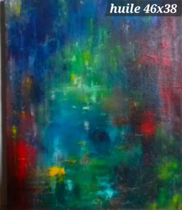Painting titled "Onirique 1" by Annie Bonvarlet, Original Artwork, Oil Mounted on Wood Stretcher frame