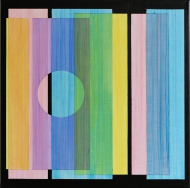 Esprit de géométrie-Modulation chromatique, lumière filtrée Pittura intitolato "Esprit de géométrie…" da Thierry Wurmser, Opera d'arte originale, Acrilico Montato su Telaio per barella…