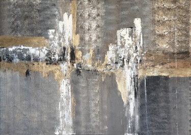 Golden Pulse. Extra large beige umber golden luxury Schilderij getiteld "Golden Pulse. Extra…" door Tatiana Malinovscaia, Origineel Kunstwerk, Acryl