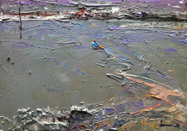 Painting titled "Away from Home" by Oleksiy Ivanyuk, Original Artwork, Oil Mounted on Wood Stretcher frame