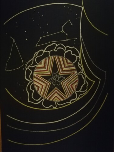 Constellation Camelia Disegno intitolato "Constellation Camel…" da Sophie Ong, Opera d'arte originale, Biro