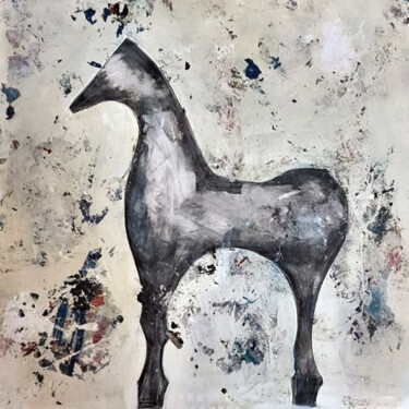 绘画 标题为“SYNTHETIC HORSE NUM…” 由Paolo Rizzi, 原创艺术品, 油 安装在木板上
