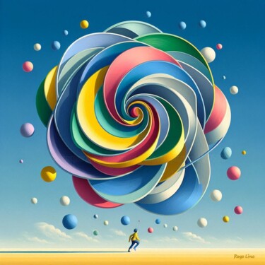 Digital Arts titled "La Espiral Cósmica." by Rogo Lino, Original Artwork, AI generated image Mounted on artwork_cat.