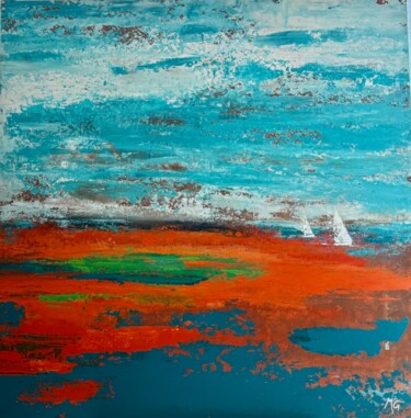 Schilderij getiteld "Océan 36, acrylique…" door Mg, Origineel Kunstwerk, Acryl