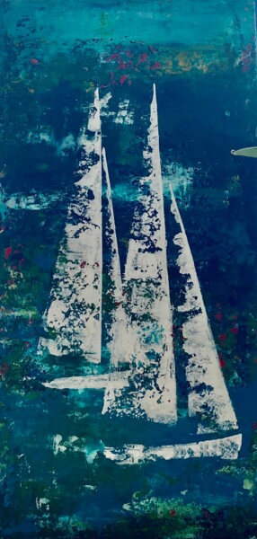 Océan 37 Acrylique au couteau Pittura intitolato "Océan 37 Acrylique…" da Mg, Opera d'arte originale, Acrilico