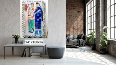 Malerei mit dem Titel "Bleu d’âme  Artiste…" von Chiraz Belfekih (belfek), Original-Kunstwerk, Acryl