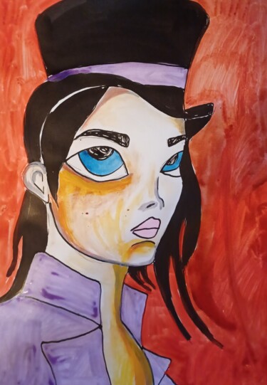 Tekening getiteld "Rocket fame" door Ashton Knighting, Origineel Kunstwerk, Inkt